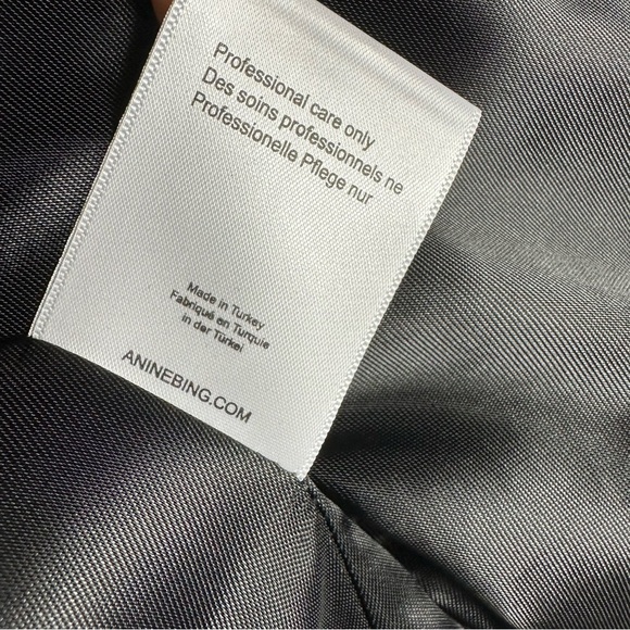 Anine Bing Lamb Leather Black Moto Biker Jacket Size XS - Picture 8 of 16